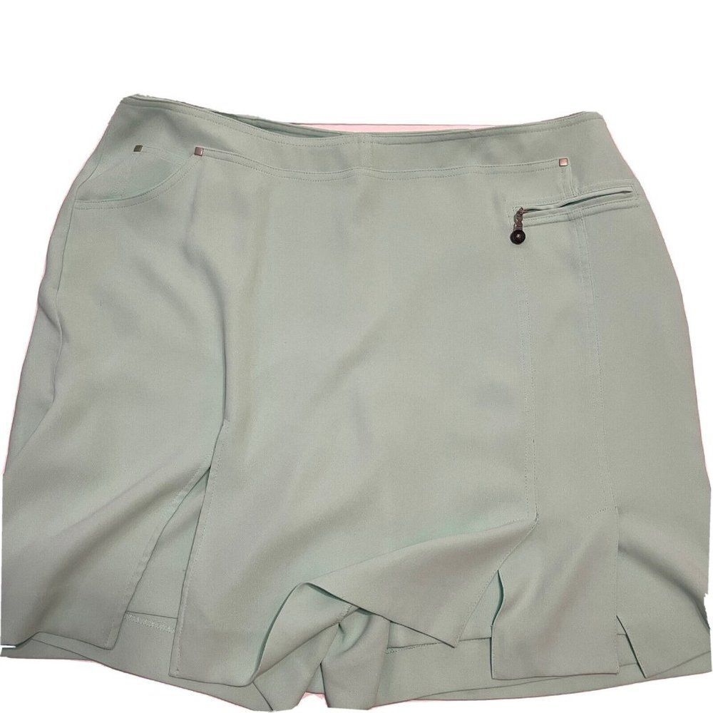 jamie sadock Ladies 14 Tennis Golf pickleball skort mint green zip pockets